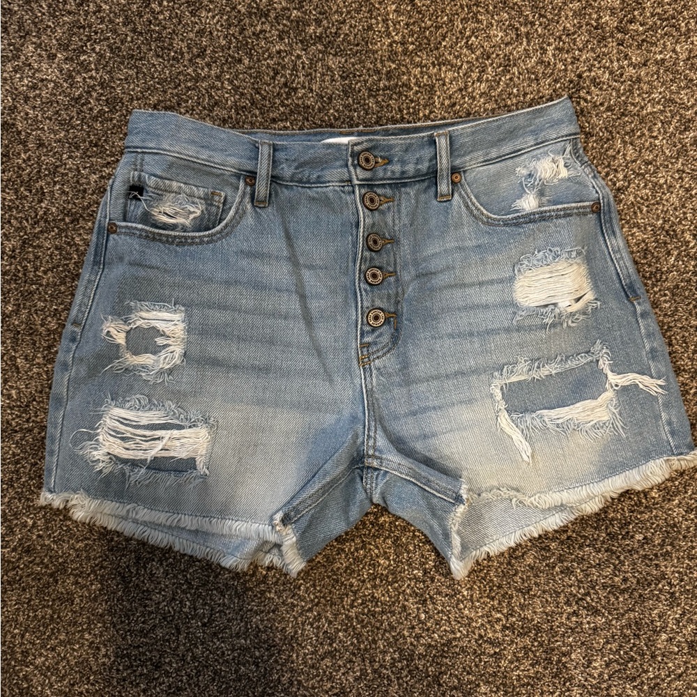 KanCan Light Blue Distressed Jean Shorts